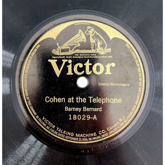 1908 Barney Bernard 78 Record 10" Goldstein In The Railroad Business Comedy 78A - Picture 2 of 2